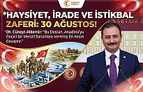 Cüneyt Aldemir’den 30 Ağustos Zafer Bayramı Mesajı