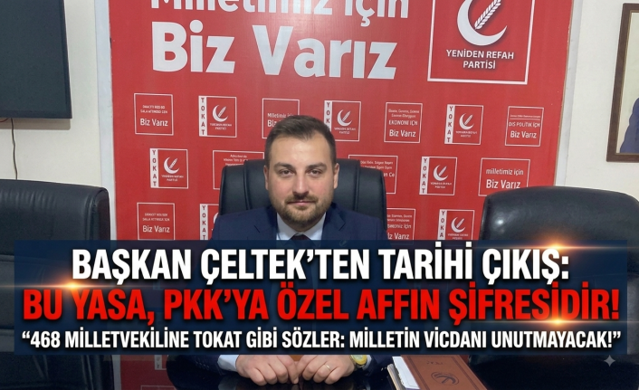 Yeniden Refah Partisi Tokat İl Başkanı Yasin Çeltek’ten “Çerçeve Yasa” Eleştirisi: “Tarih Evet Oyu Veren Vekilleri Affetmeyecek”