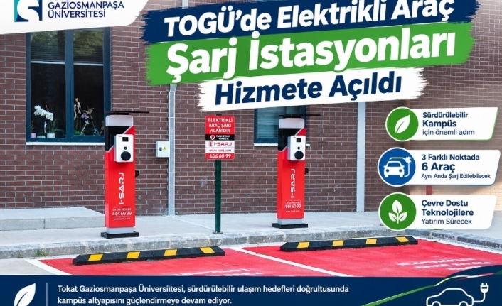 TOGÜ’de Elektrikli Araç Şarj İstasyonları Hizmete Açıldı