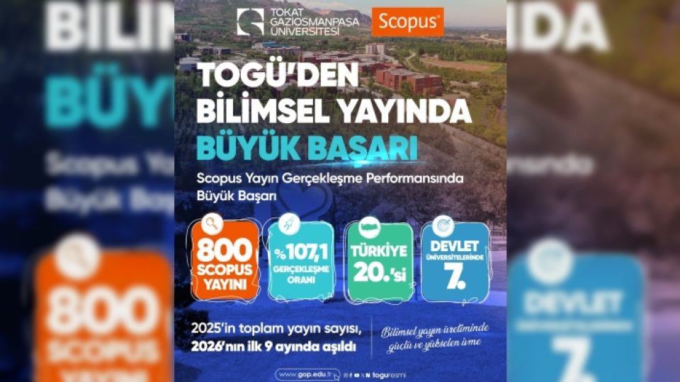 TOGÜ, Scopus Yayın Gerçekleşme Performansında Türkiye’de İlk 20’de